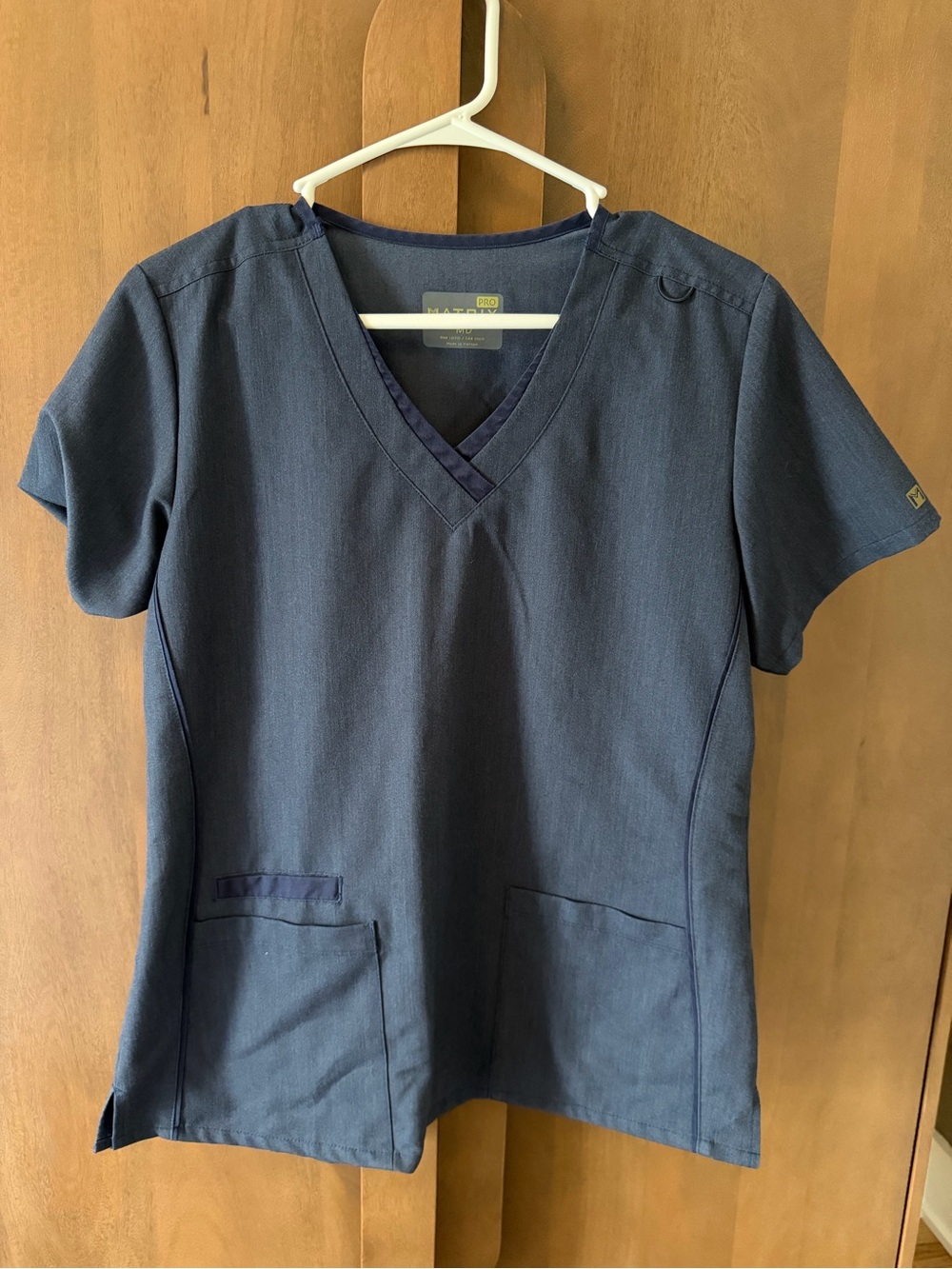 Matrix Navy V-Neck Short Sleeve Scrub Top